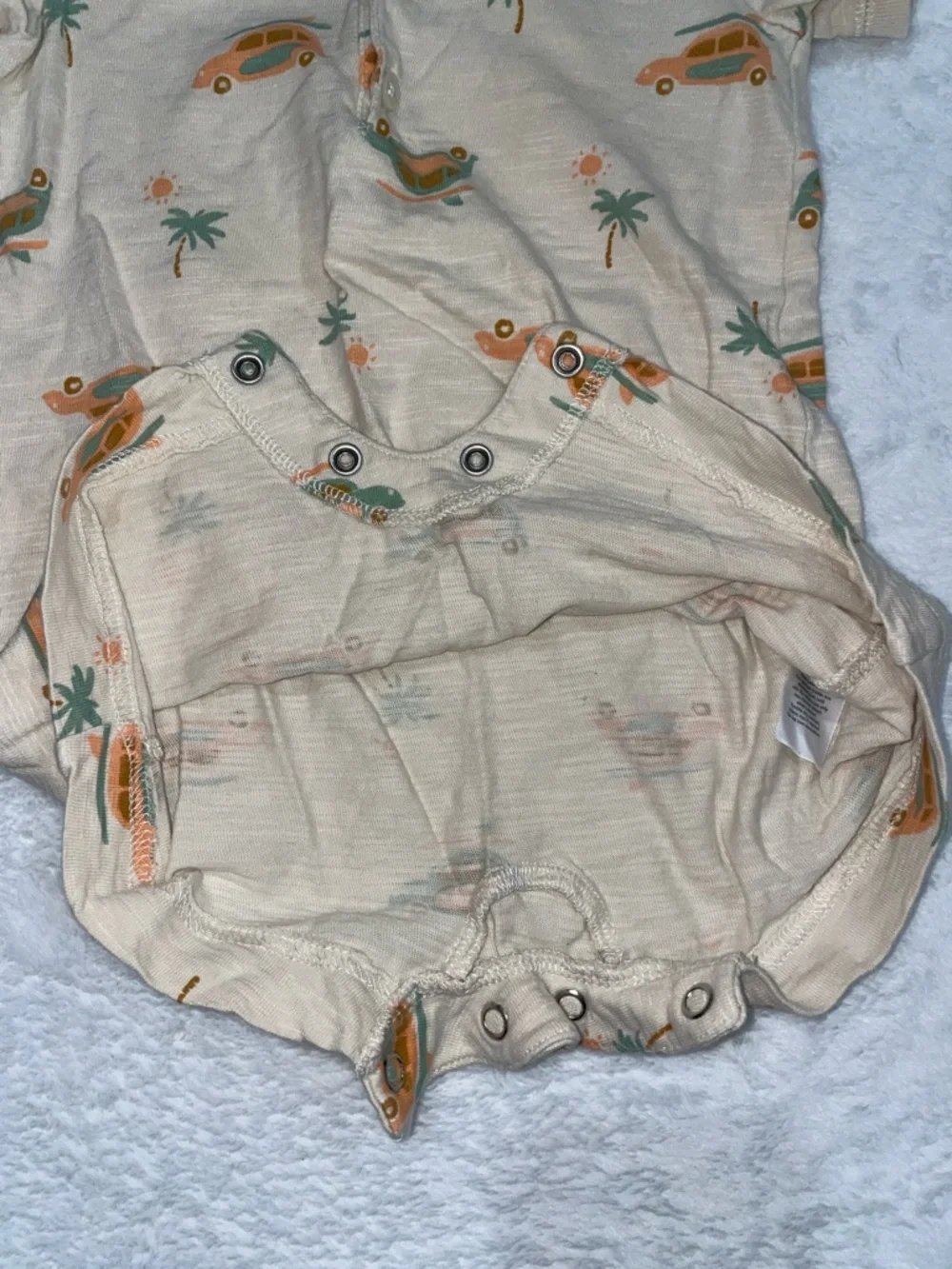 Carter's Cream Short-Sleeve Baby Romper